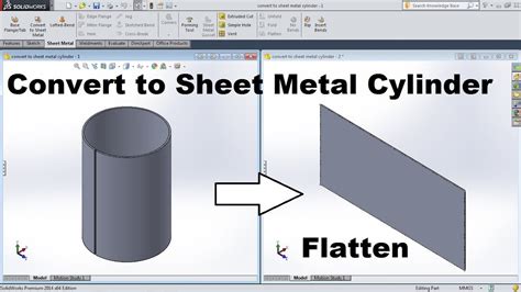 convert surface to sheet metal solidworks|sheet metal part in SolidWorks.